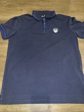 Emporio Armani EA7 Navy Polo with Blue Trim